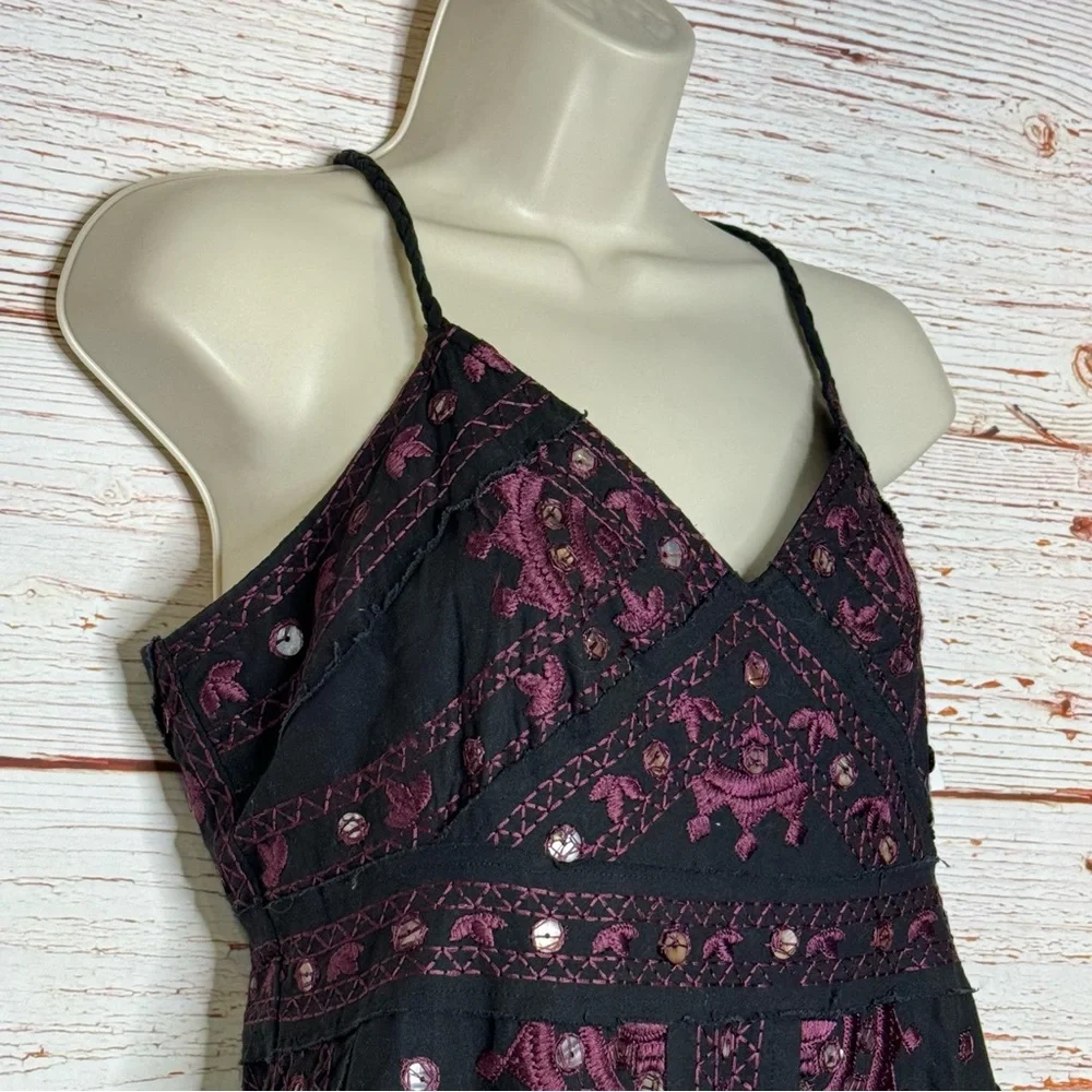 NWT Free People Black Magic Embroidered Sheath Dress Sz 10